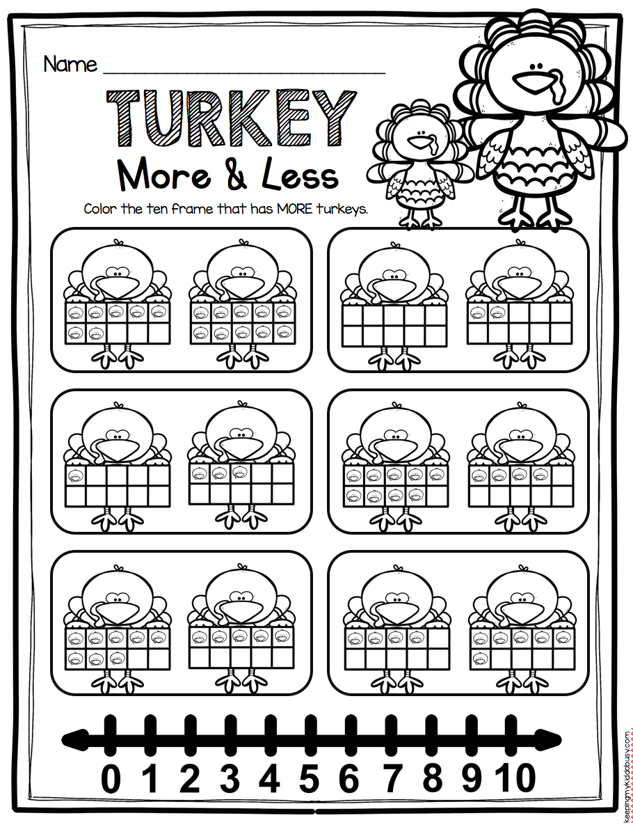 November Seat Work For Kindergarten FREE WEEK Keeping My Kiddo 