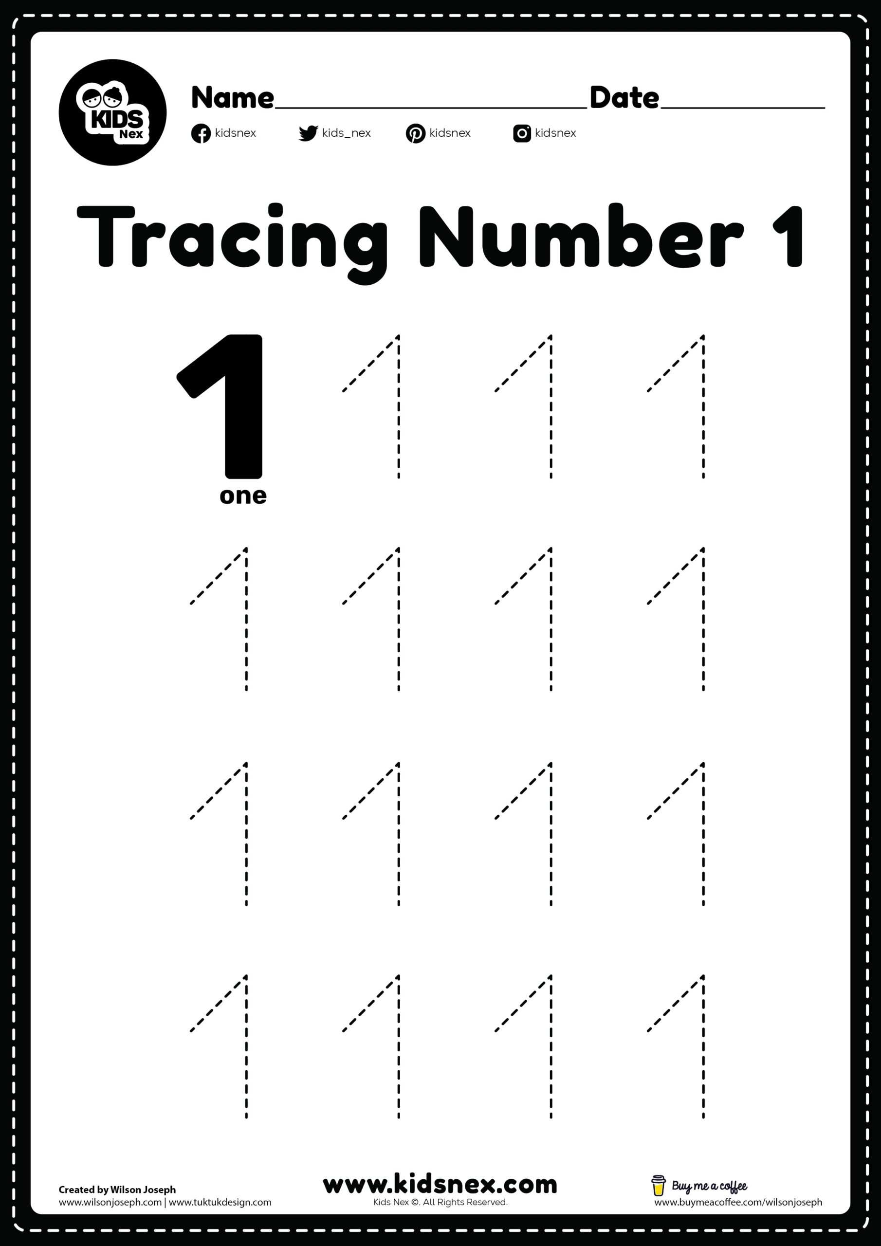 preschool number tracing worksheets