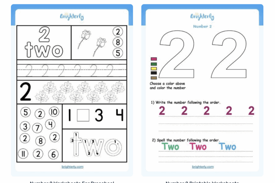 Number 2 Worksheets