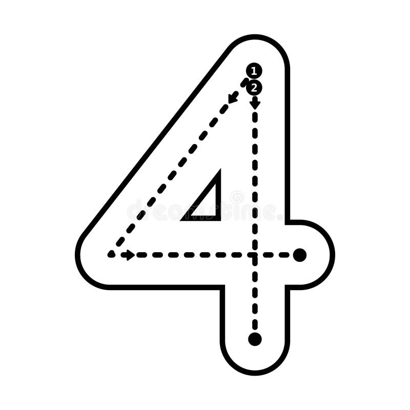 tracing the number 4