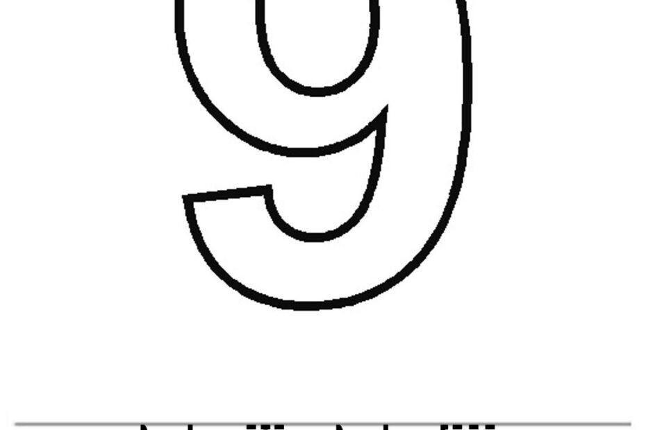 Number 9 Recognition And Tracing Worksheet Plain Etsy