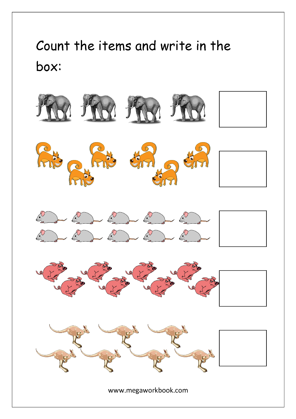 number counting sheets