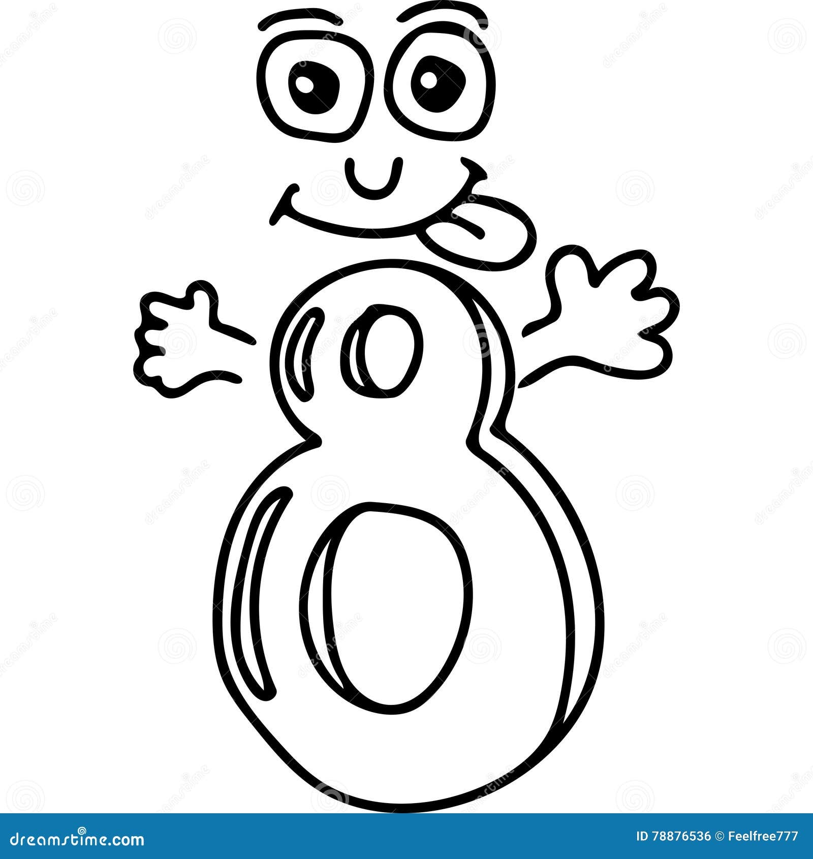 Number Eight Kids Coloring Page Stock Illustration Illustration 