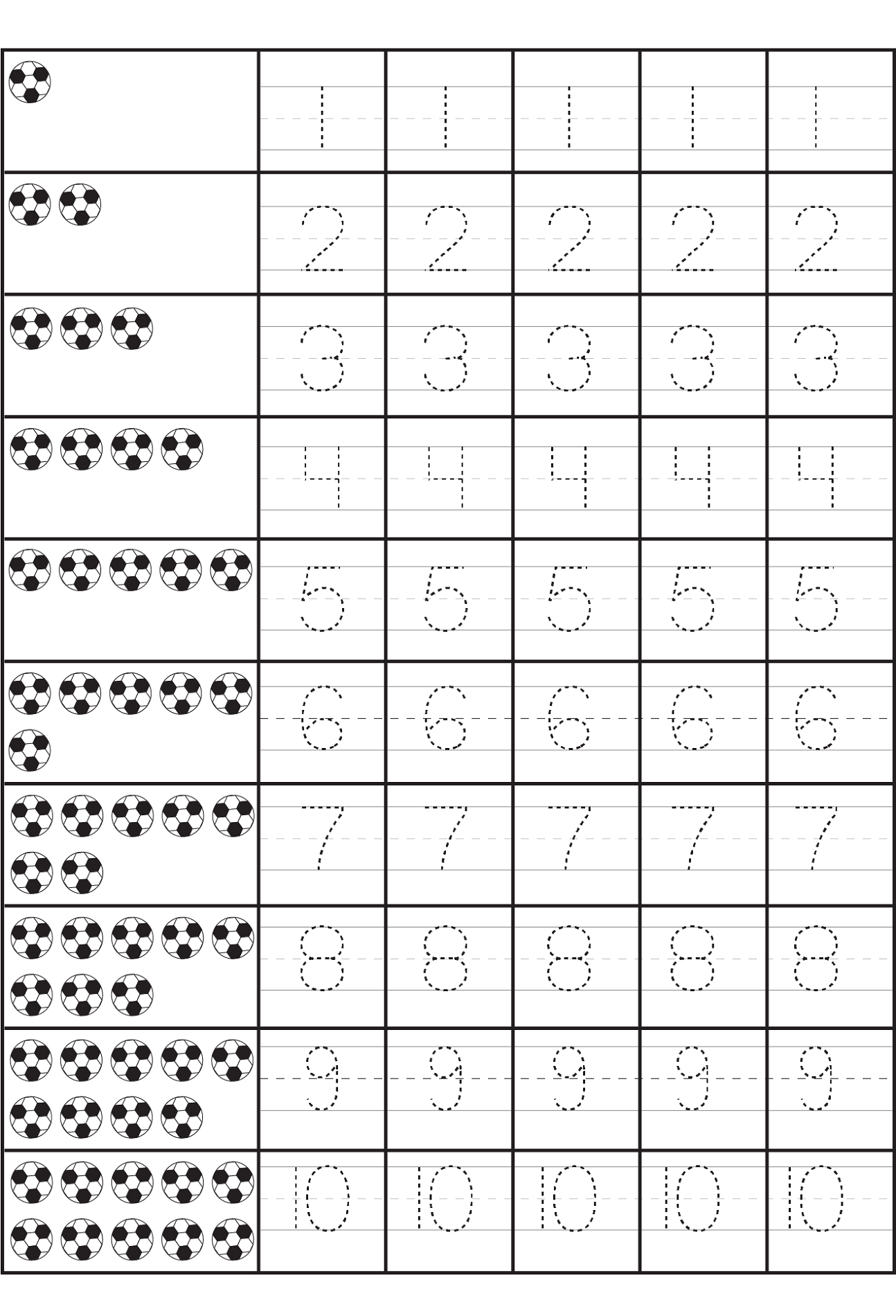 Number Practice Sheet Number 1 10 Free Preschool Worksheets Worksheets Library
