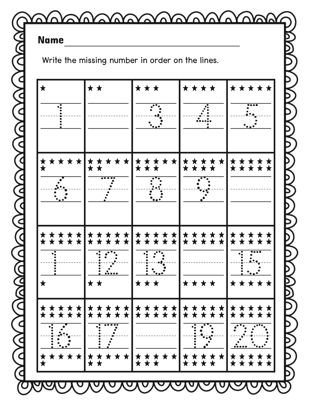 number tracing worksheets 1-20