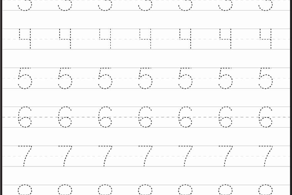 Number Tracing Worksheets For Kindergarten 1 10 Ten Worksheets Worksheets Library