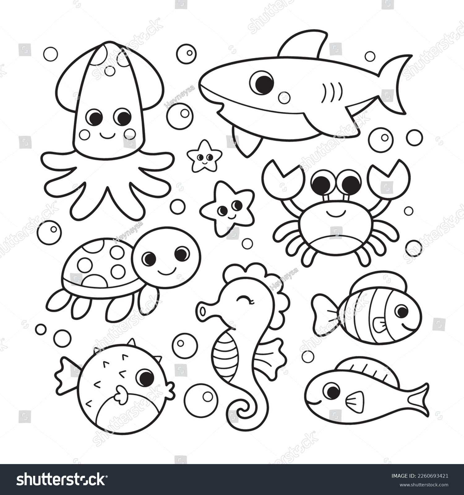 sea creature pictures to colour