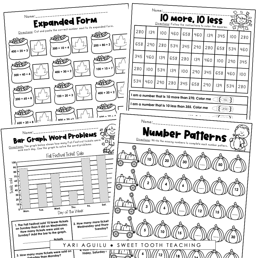 printable math worksheets for second graders