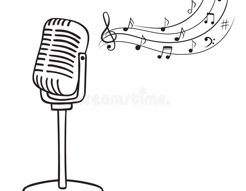 Old Microphone Drawn Stock Illustrations 806 Old Microphone