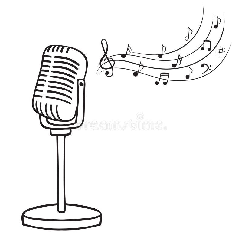 Old Microphone Drawn Stock Illustrations 806 Old Microphone 