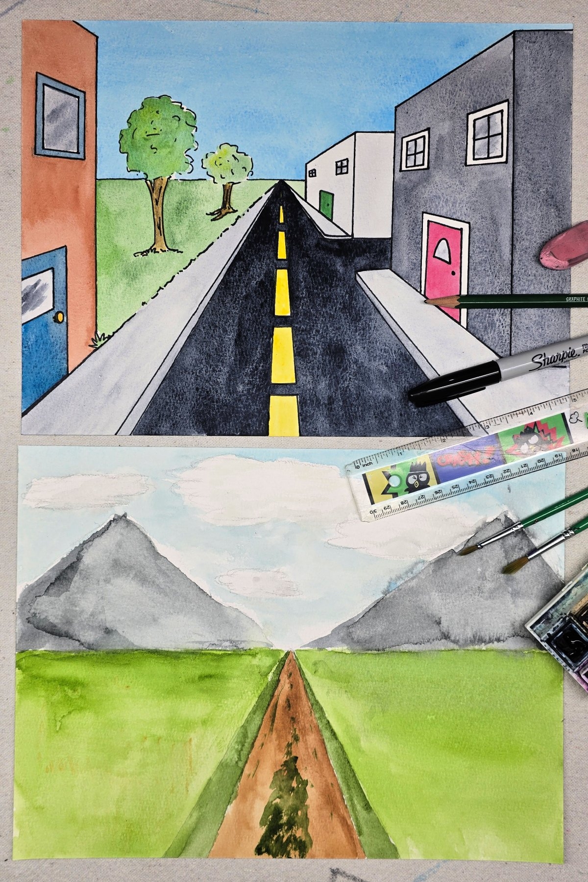 One Point Perspective Art Project For Kids Kids Activities Blog