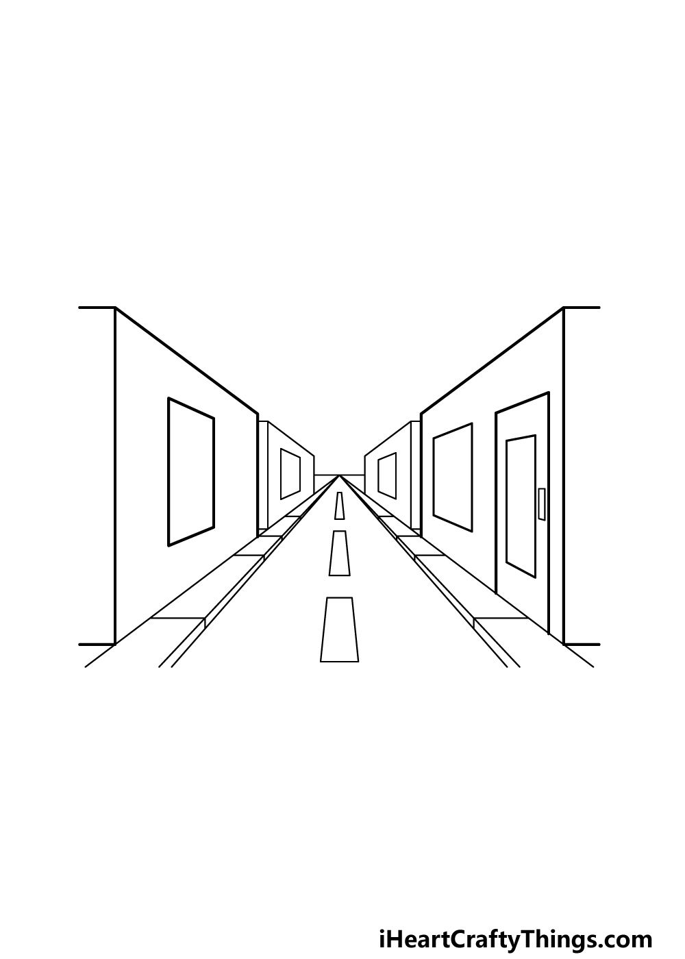 One Point Perspective Drawing How To Draw A One Point Perspective Step By Step