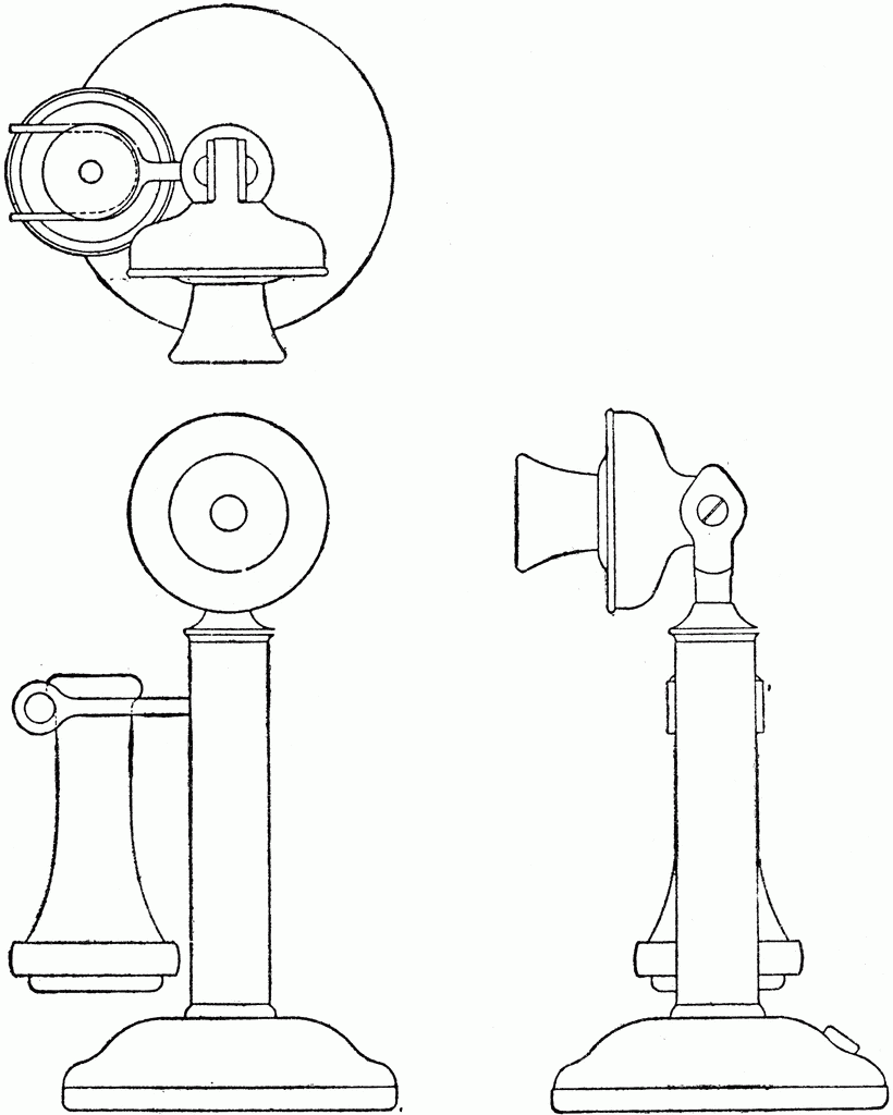 Orthographic Projection Of Candlestick Telephone ClipArt ETC
