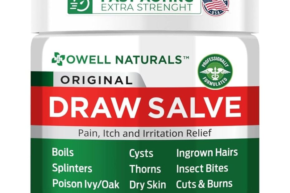 OWELL Naturals Drawing Salve Ointment 1oz Ingrown Hair Boil Splinter Remover Bug Spider Bites Bee Sting Mosquito Bite Itch Poison Ivy
