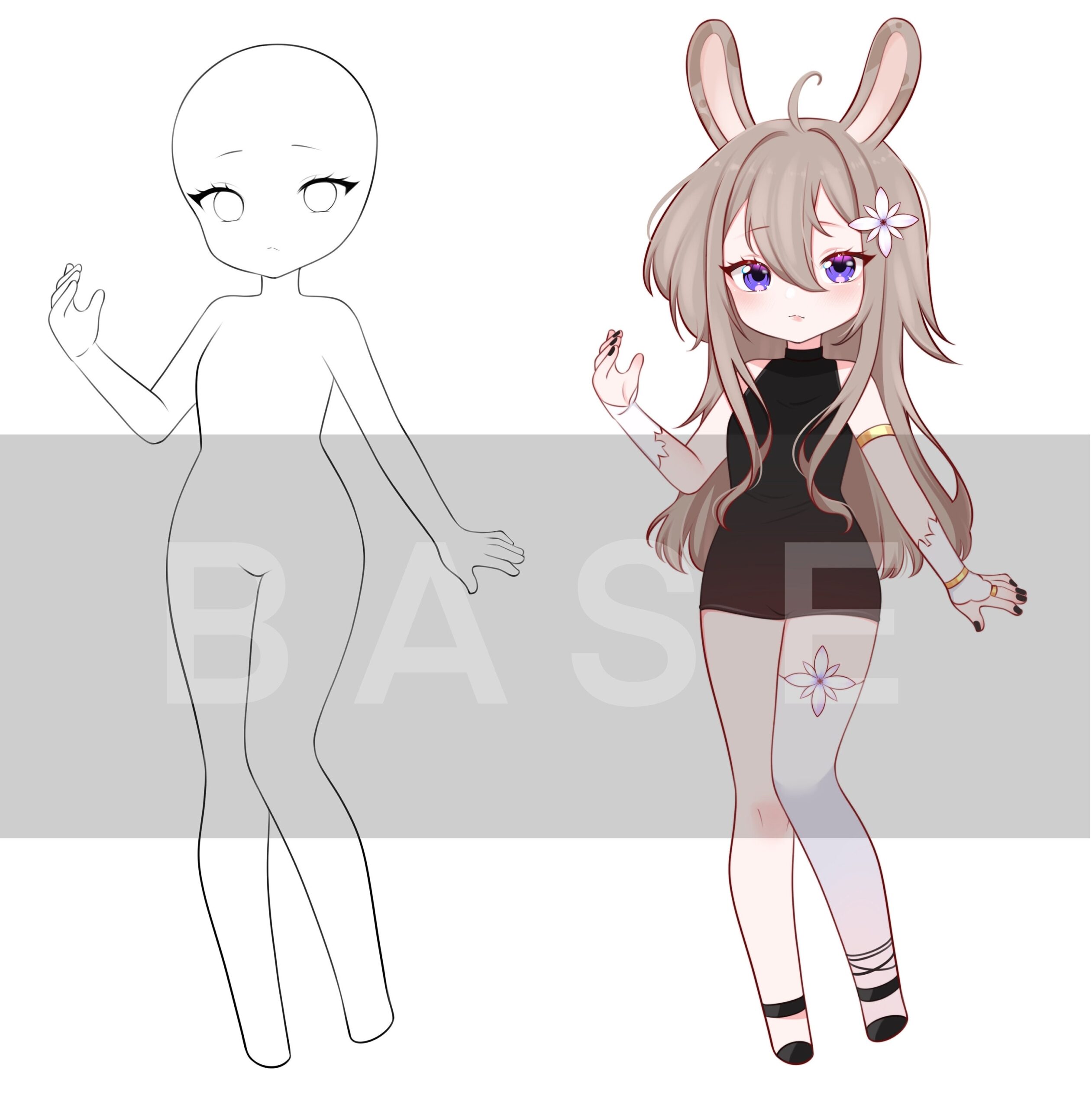 P2U Chibi Full Body BASE For Drawing custom commission vtuber oc 