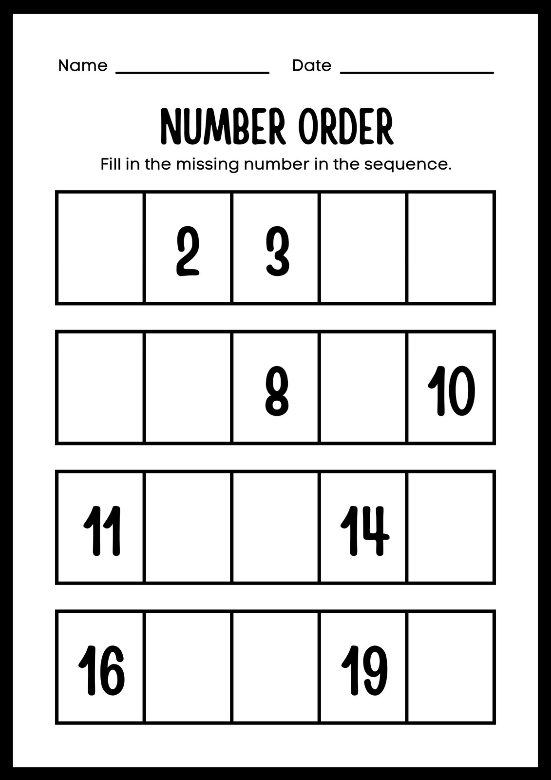 number 11 activity sheet