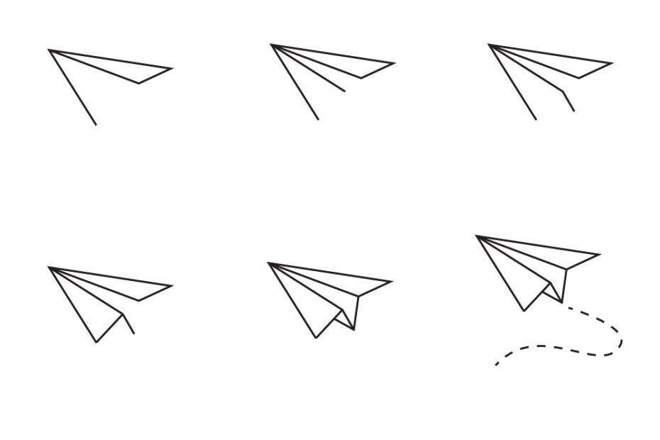Paper Airplane Drawing How To Draw A Paper Airplane Step By Step