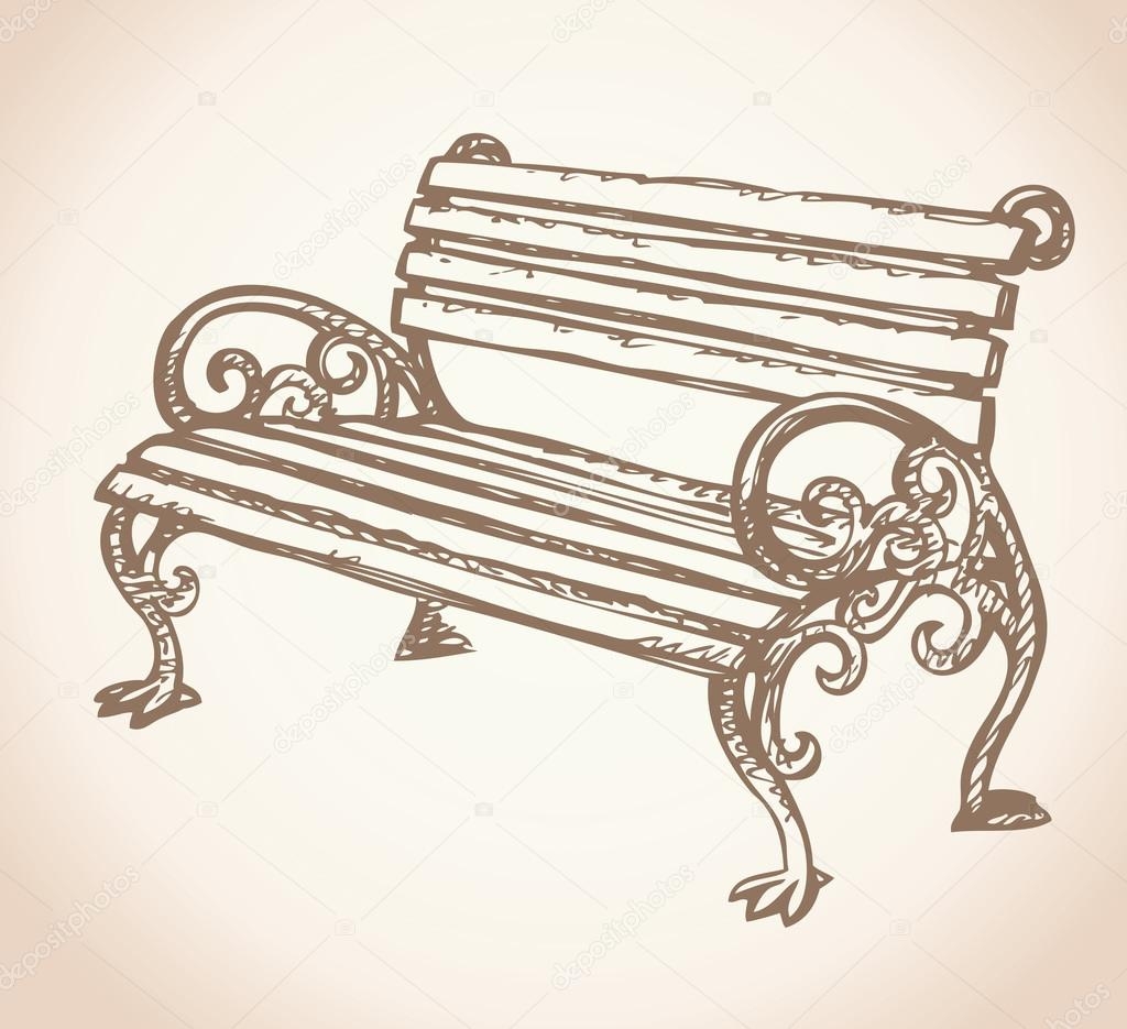 Park Bench Vector Drawing Stock Vector By Marinka 90172330