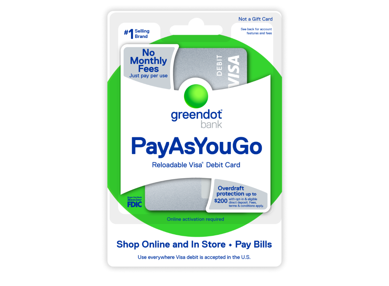 Pay As You Go Visa Debit Card Green Dot