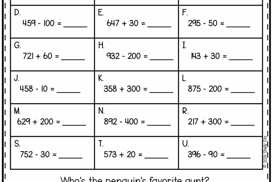 Penguin Math Freebie Second Grade Teaching Blog