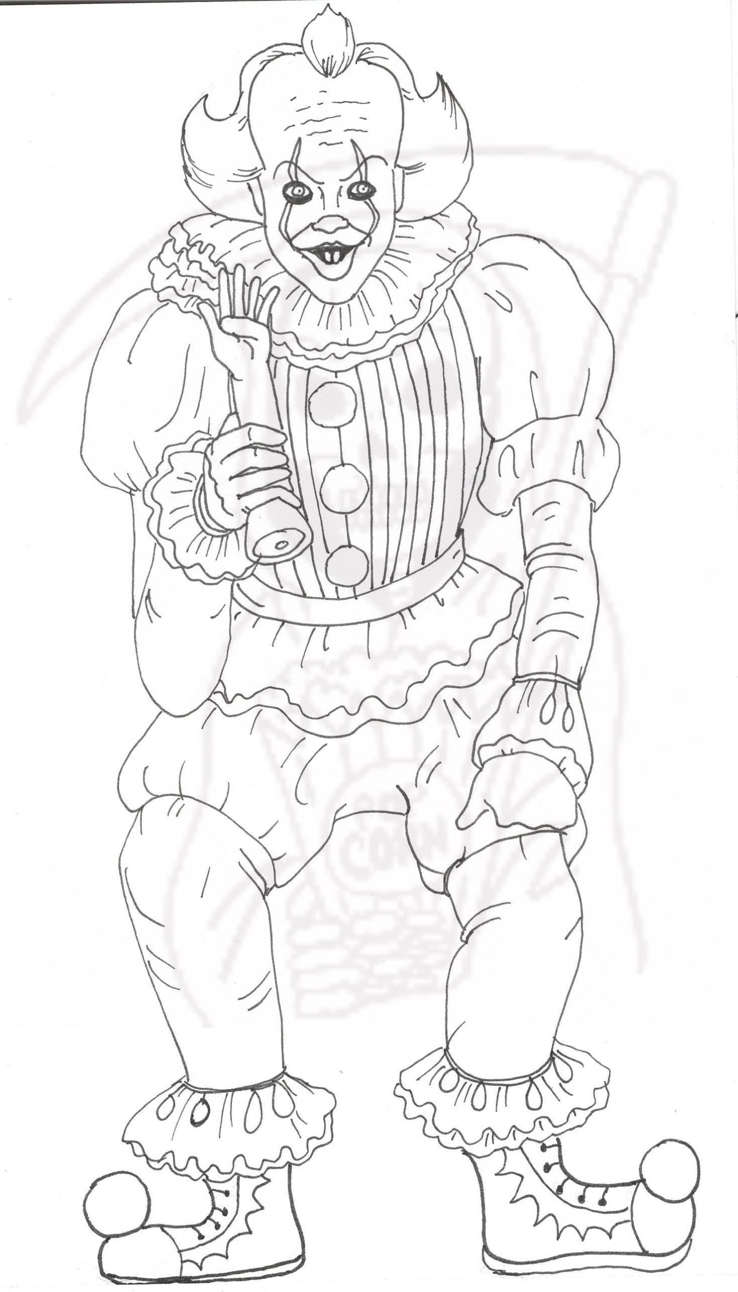 Pennywise Coloring Page It Creepy Clown