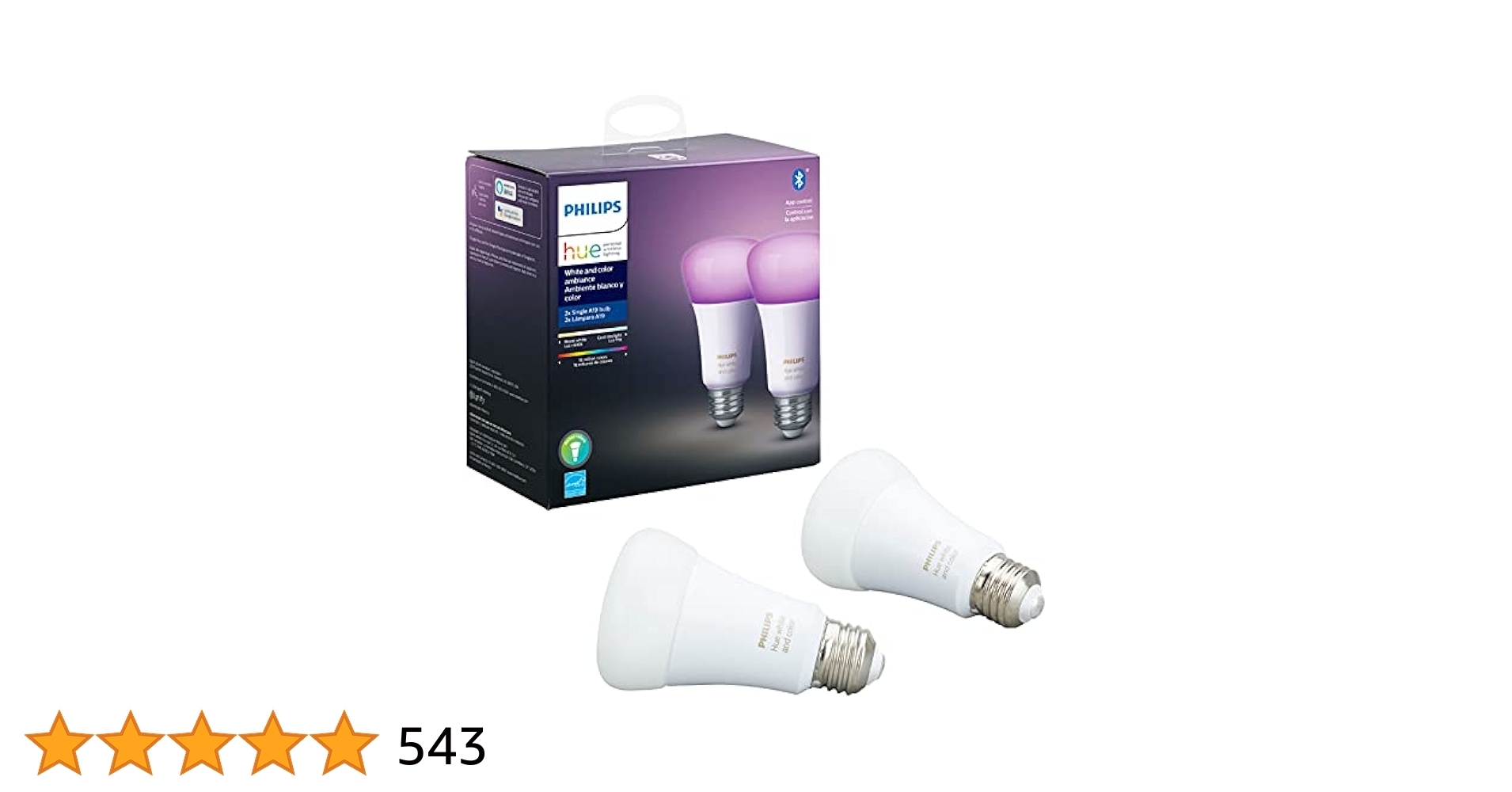 Philips Hue Premium Smart Bulbs 16 Million Colors For Most Lamps U0026 Overhead Lights Hub Required Compatible With Alexa Apple HomeKit And Google 