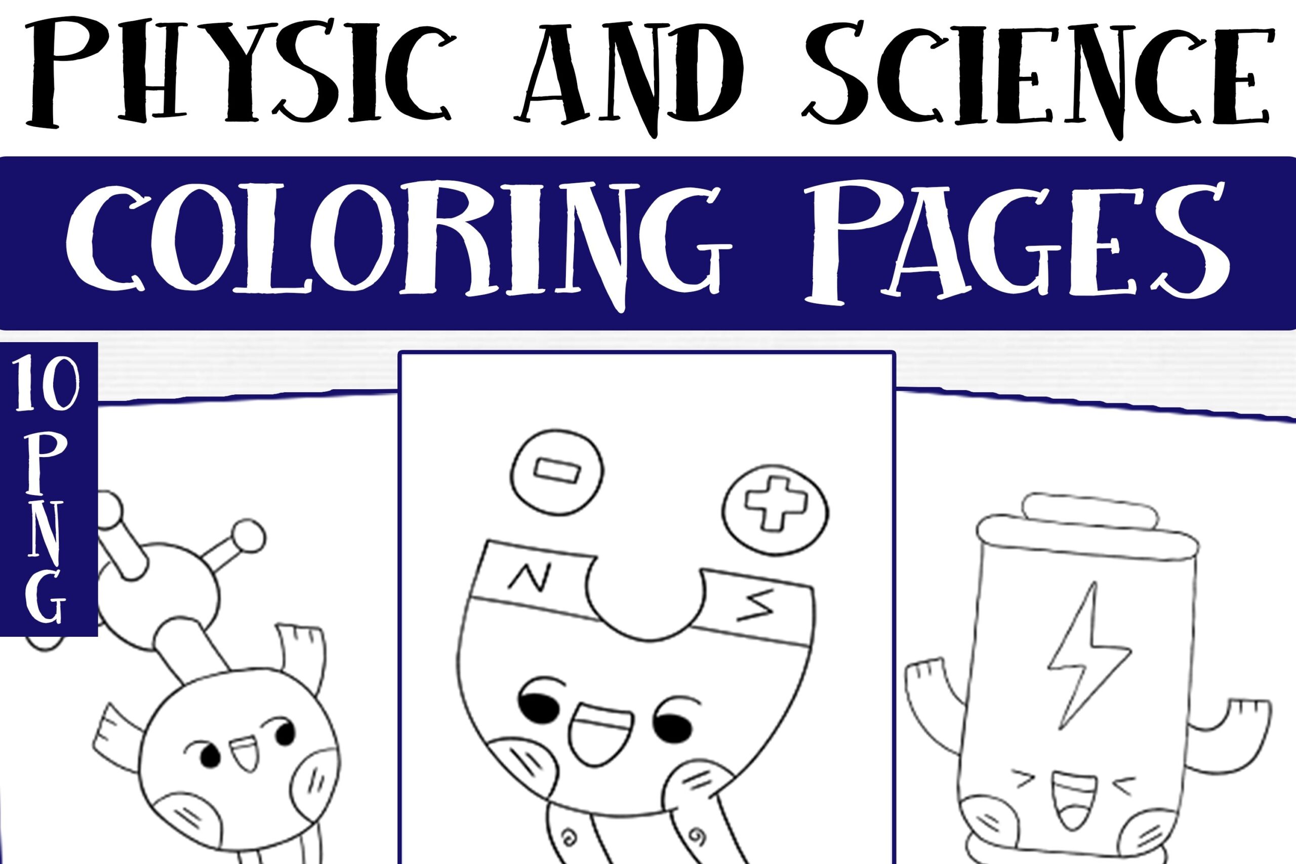 Physics And Science Coloring Pages For Kids 10 PNG