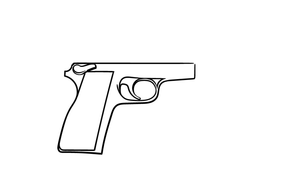 Pistol Drawing How To Draw A Pistol Step By Step
