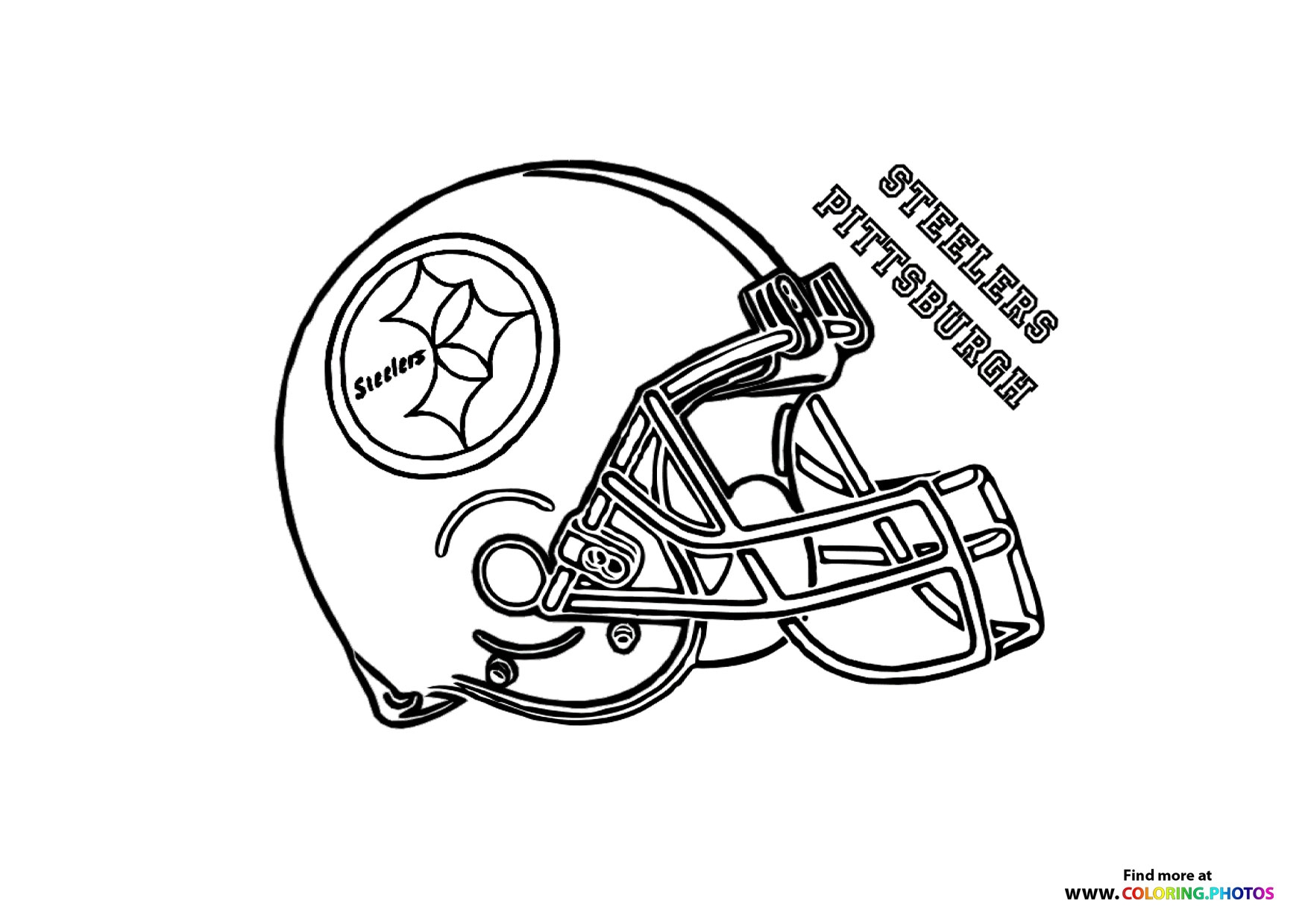 Pittsburgh Steelers NFL Helmet Coloring Pages For Kids