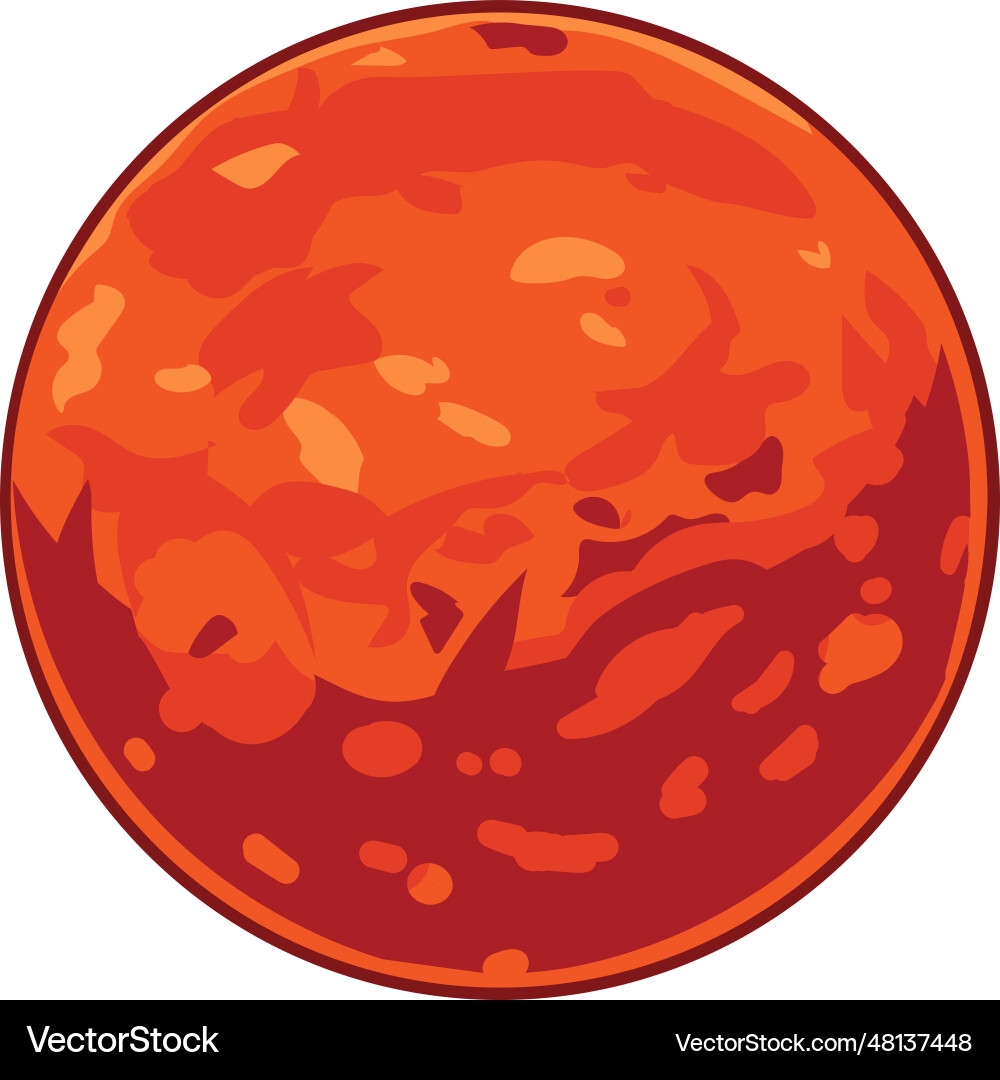 Planet Mars Cartoon Drawing Royalty Free Vector Image
