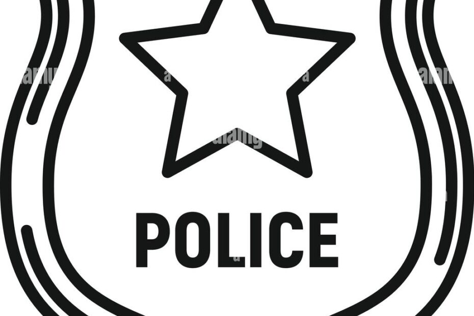 Police Badge Icon Outline Police Badge Vector Icon For Web Design