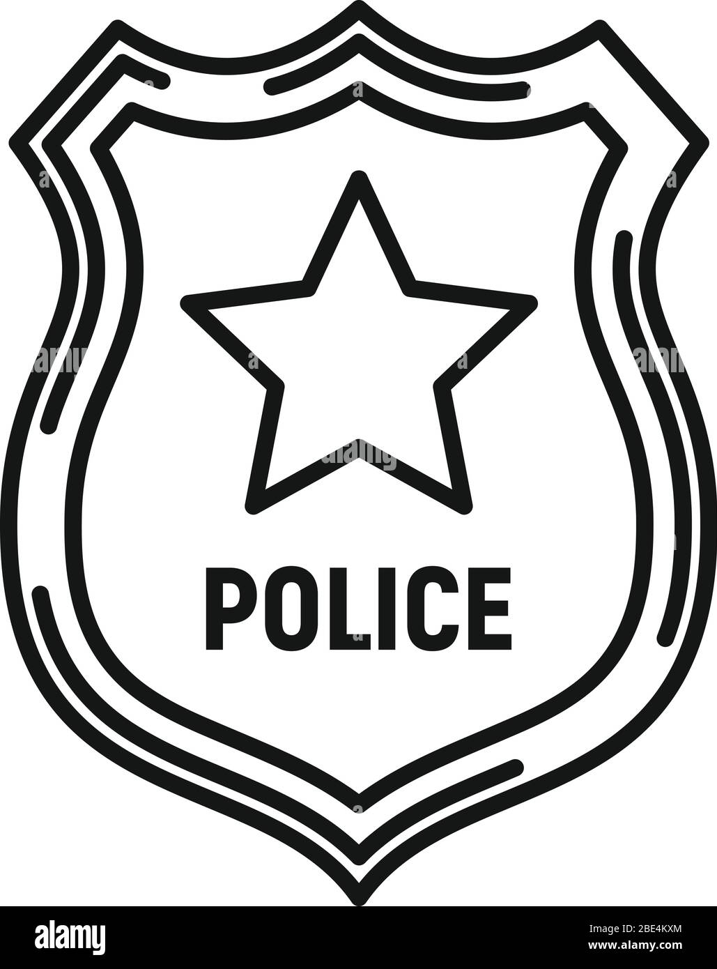 Police Badge Icon Outline Police Badge Vector Icon For Web Design 
