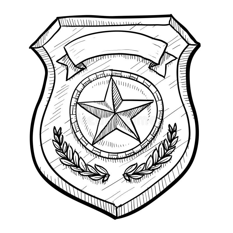 Police Badge Vector Drawing Stock Illustrations 2 083 Police 