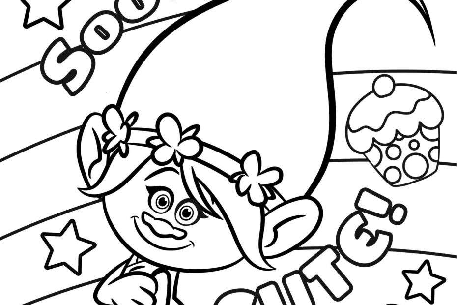 Poppy So Cute Trolls Coloring Pages