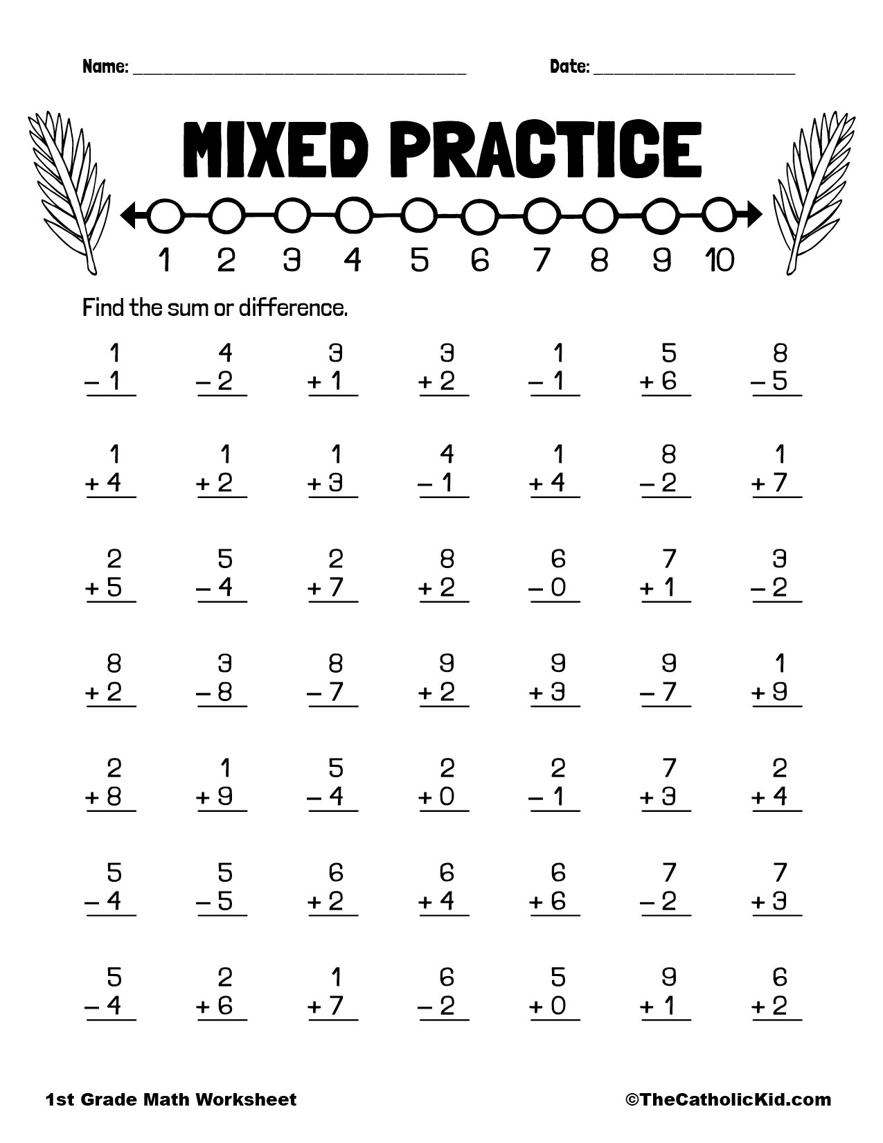 Practice Adding U0026 Subtracting TheCatholicKid