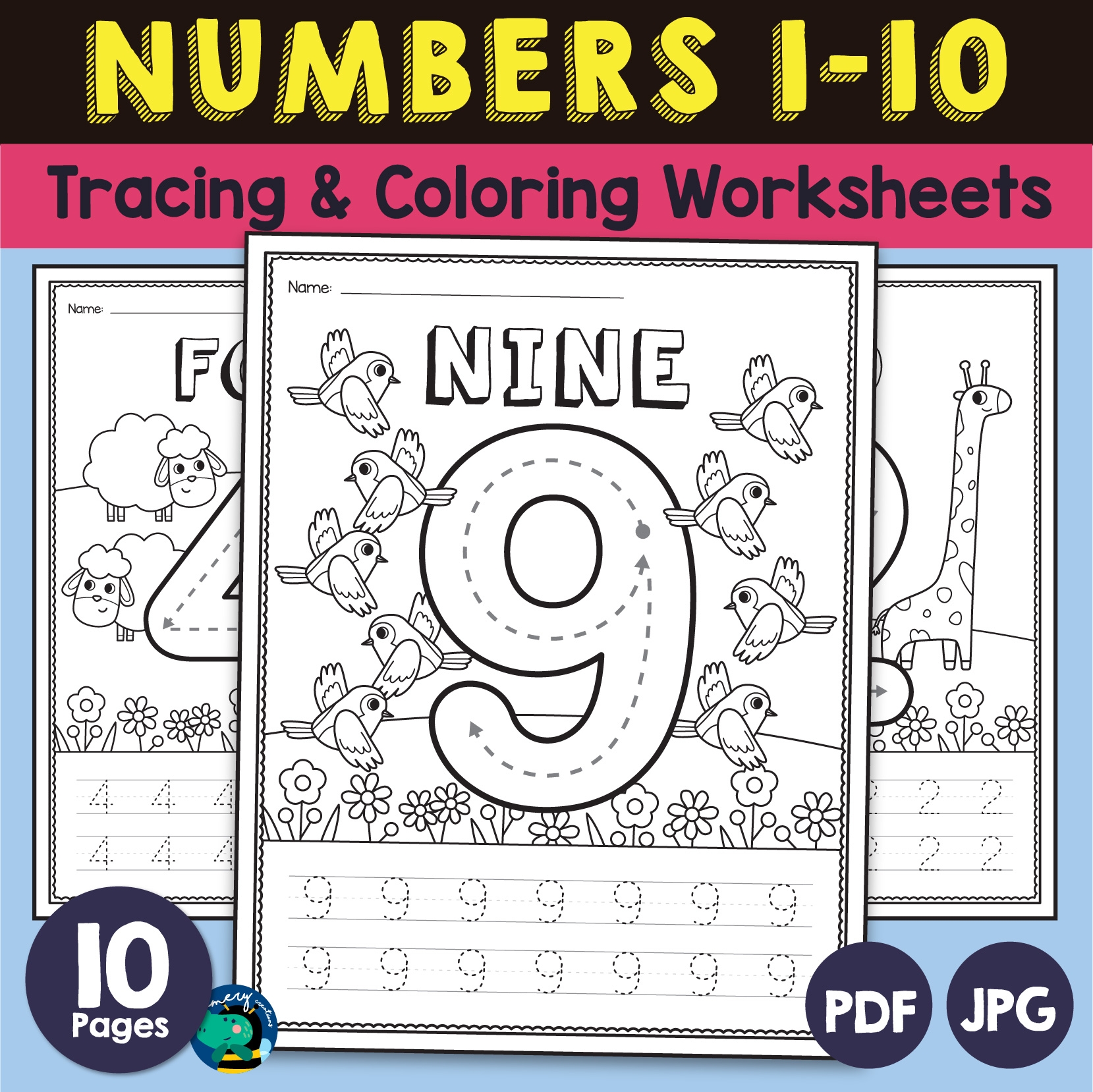 preschool number tracing pages