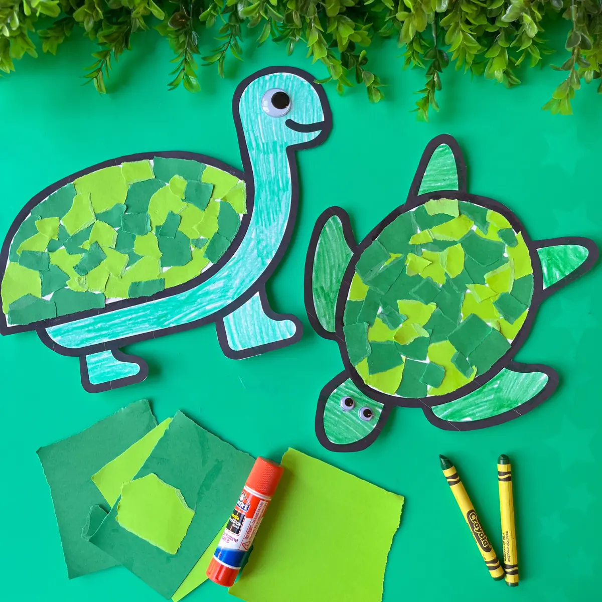 Preschool Pond Activity Torn Paper Turtles Friends Art Lab
