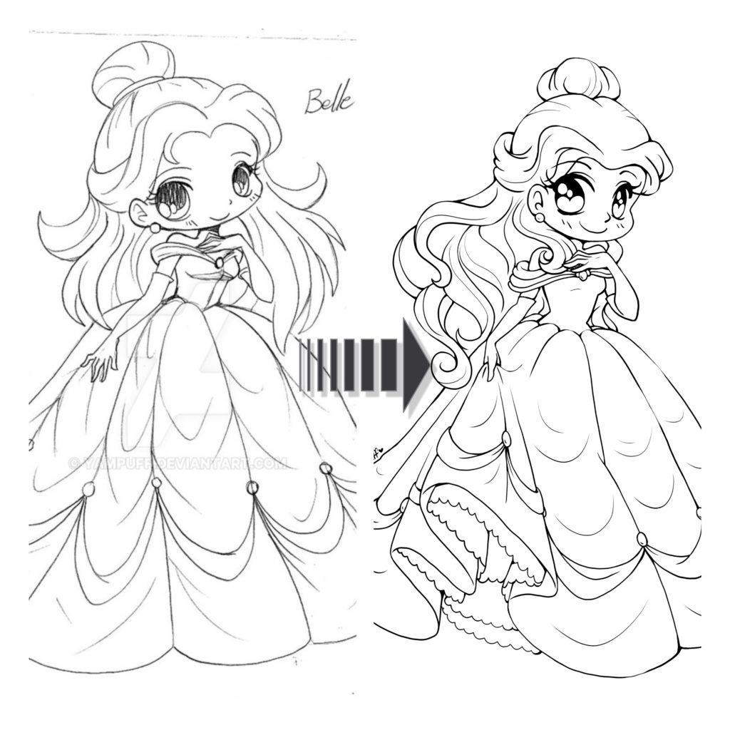 princess belle pictures to color