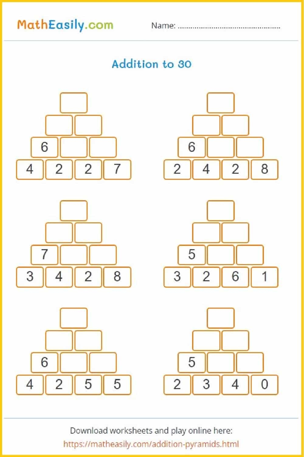 Printable 1st Grade Math Worksheets PDF Free Download