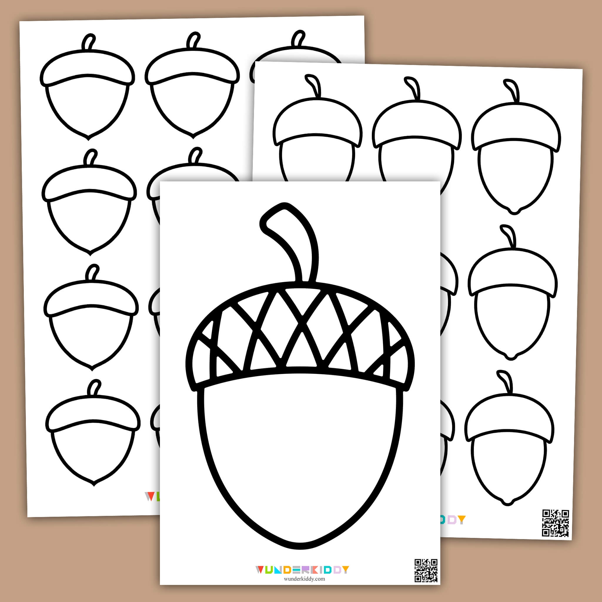 free printable acorn coloring pages