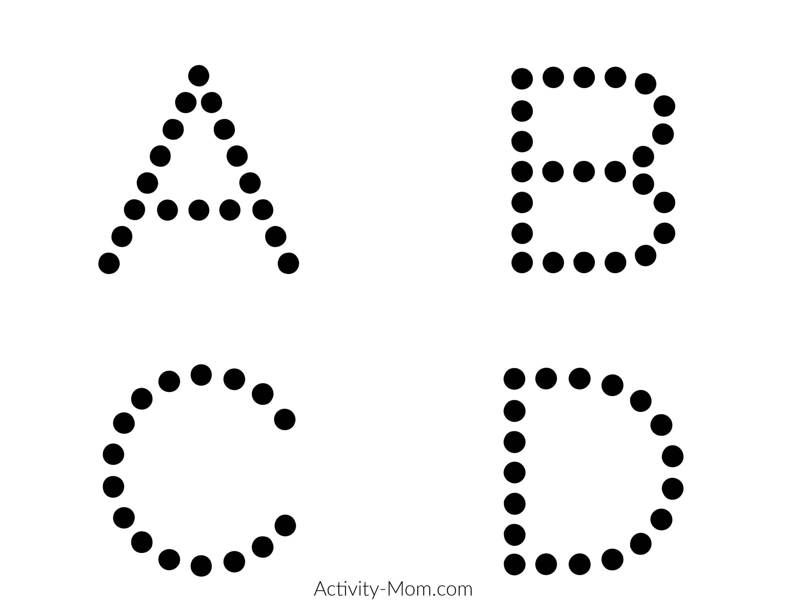 dotted alphabet letters to trace