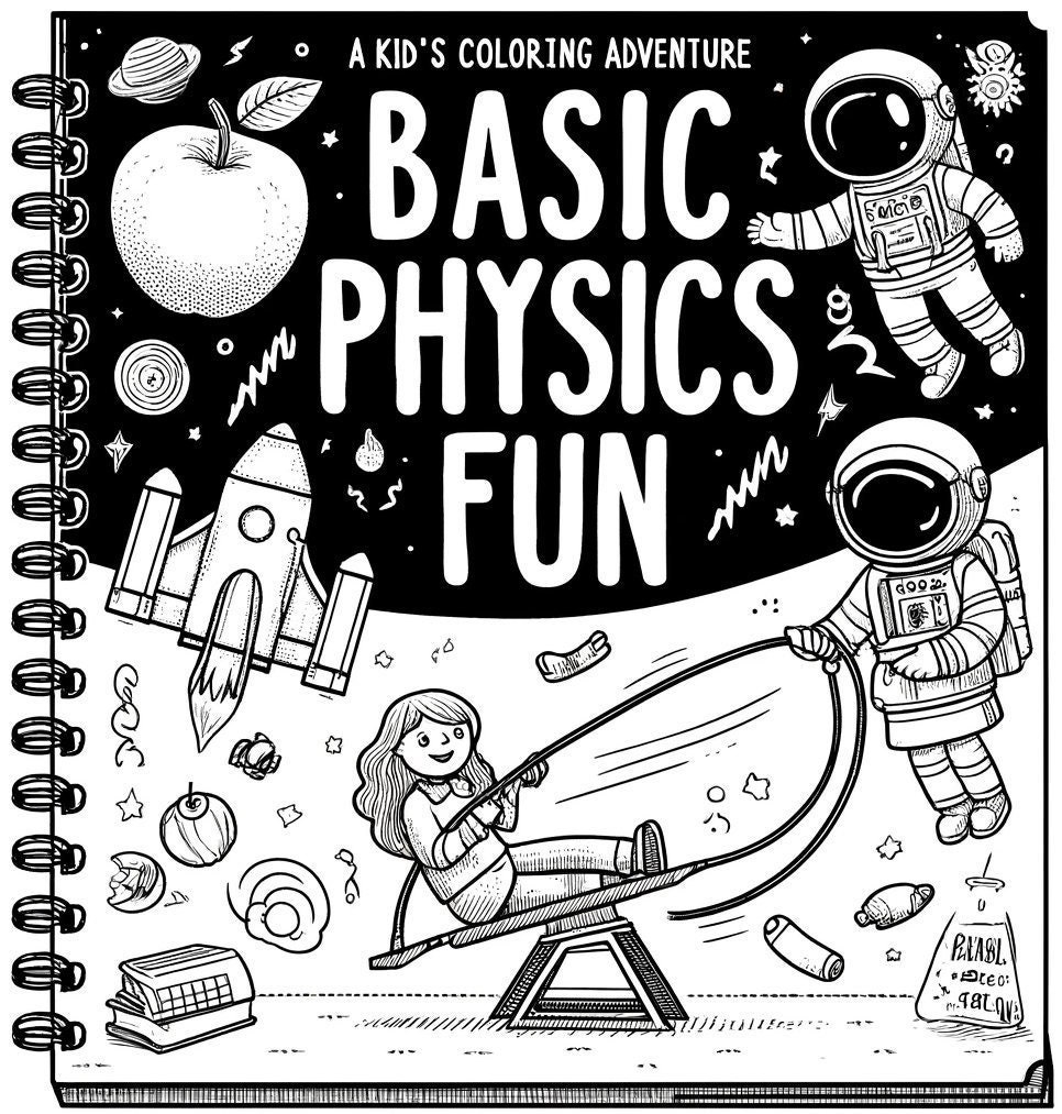 Printable Basic Physics Fun A Kid s Coloring Adventure Instant Download 10 Coloring Pages Book Etsy