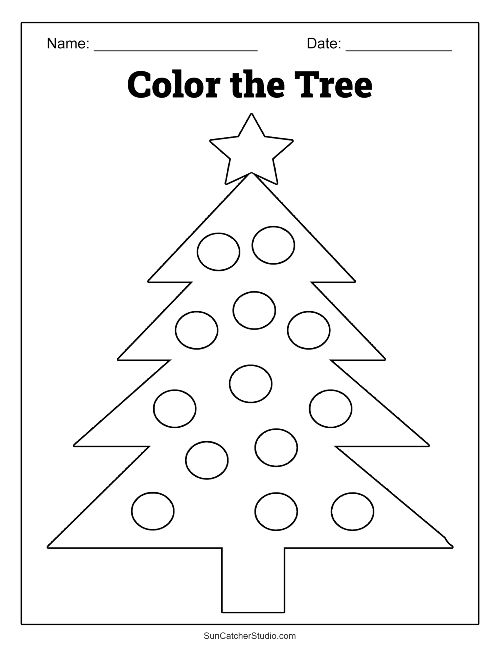 Printable Christmas Tree Coloring Pages And Sheets Free Printables Monograms Design Tools Patterns U0026 DIY Projects