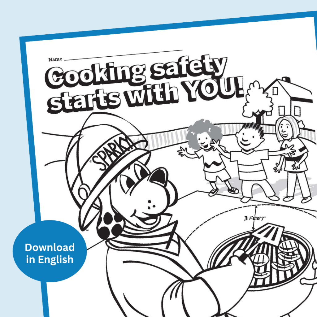 Printable Cooking Safety Coloring Page English And Spanish 