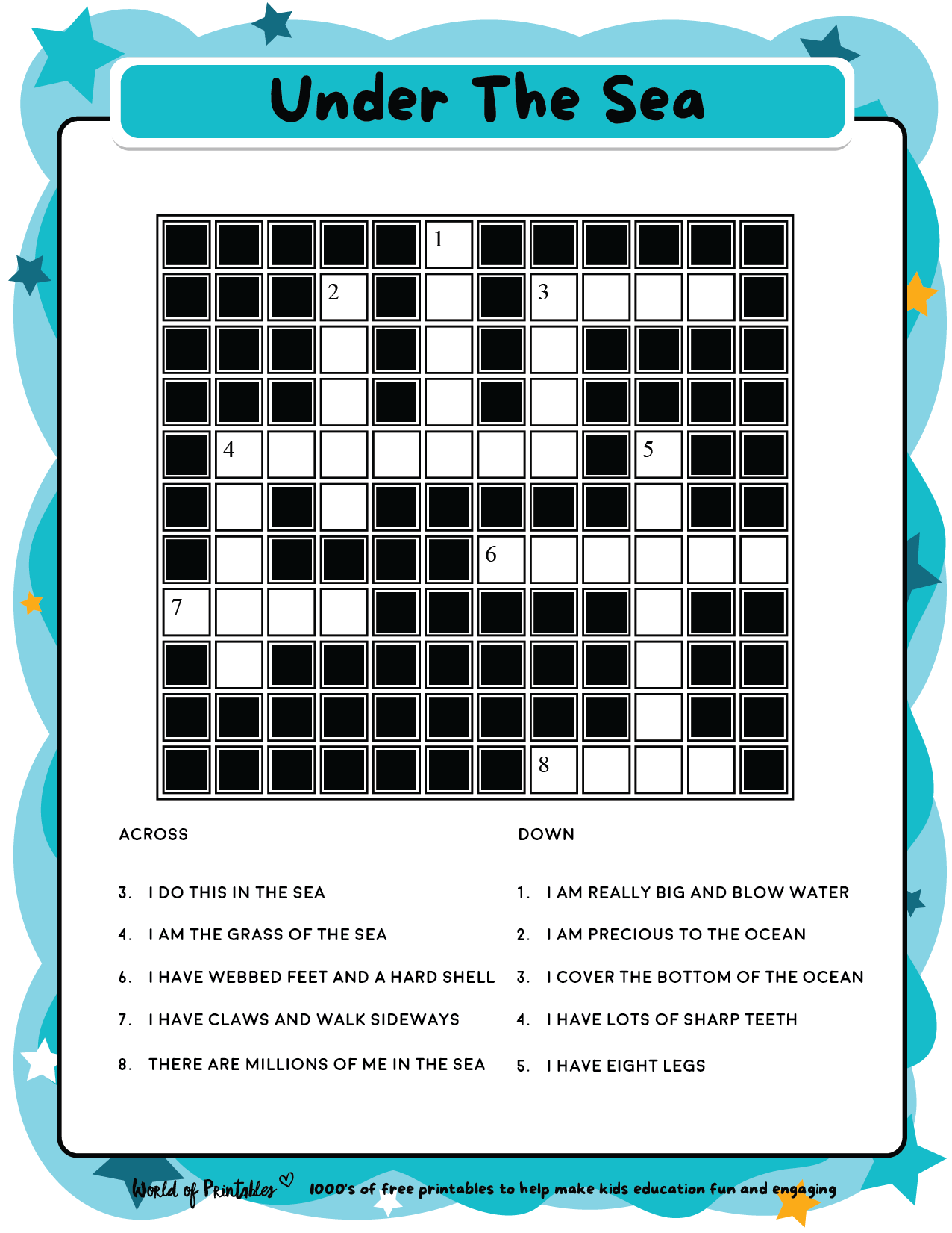 printable crossword puzzles easy