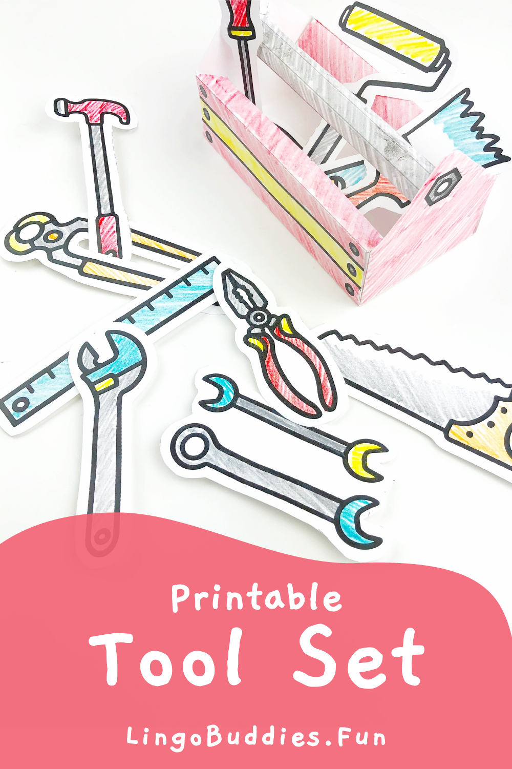 Printable Mandarin Chinese Pretend Tool Set For Kids Lingo Buddies