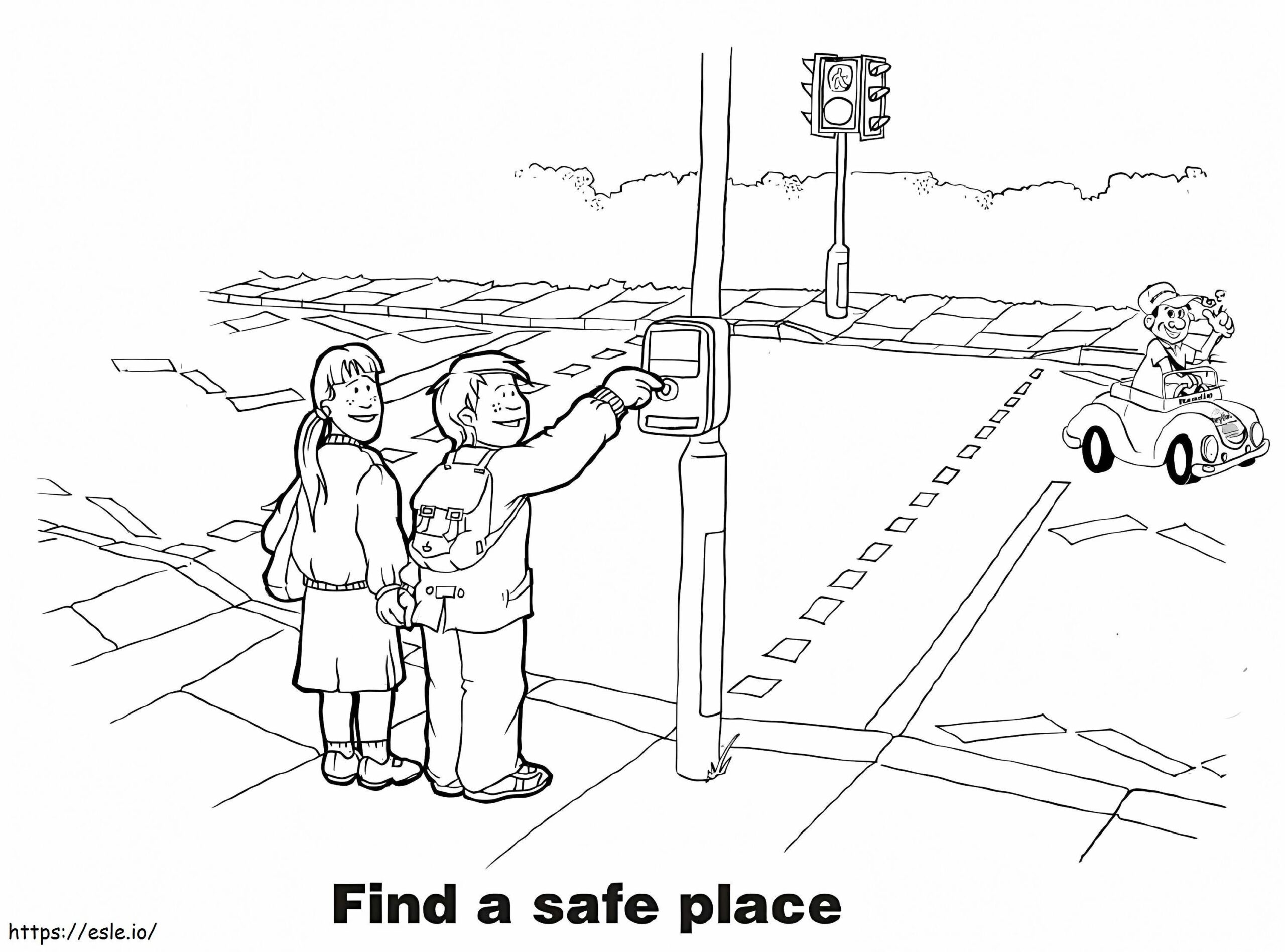 Printable Road Safety Coloring Page
