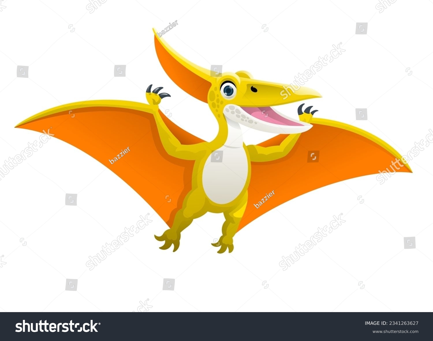 Pterodactyl Dinosaurs Cute Cartoon Kids Character Stock Vector Royalty Free 2341263627 Shutterstock