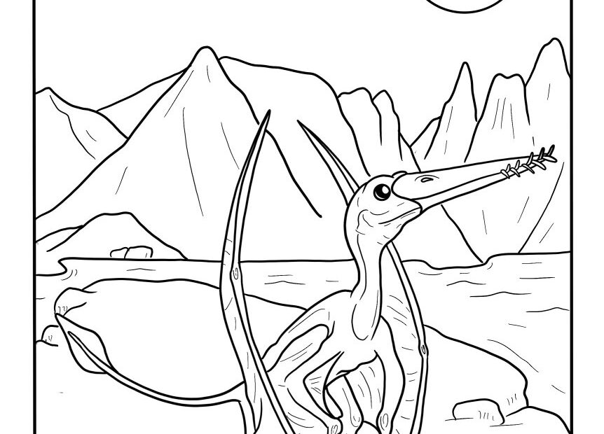 Pterodactylus Coloring Pages For Kids Free Printable