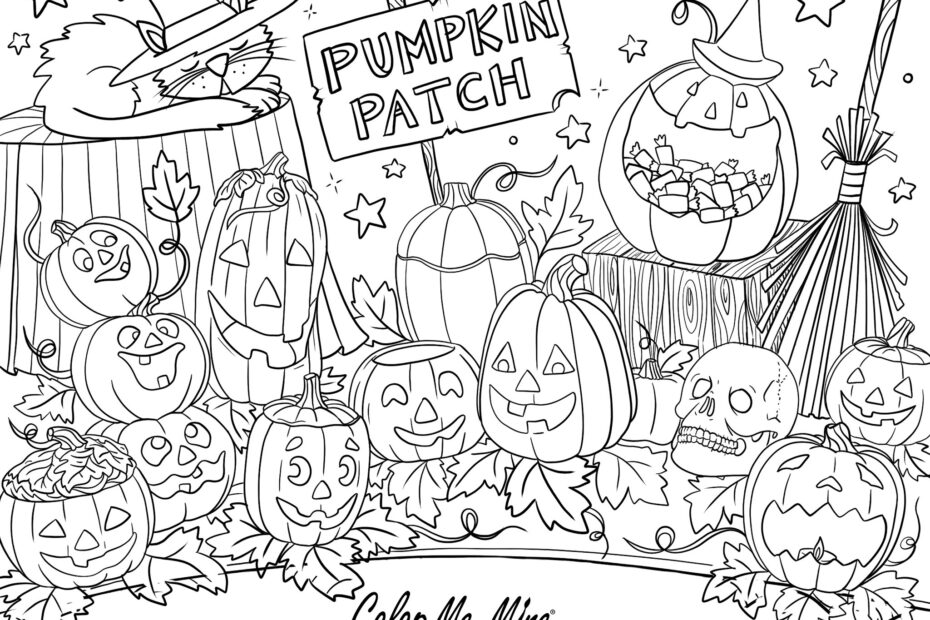 Pumpkin Patch Coloring Sheet Color Me Mine